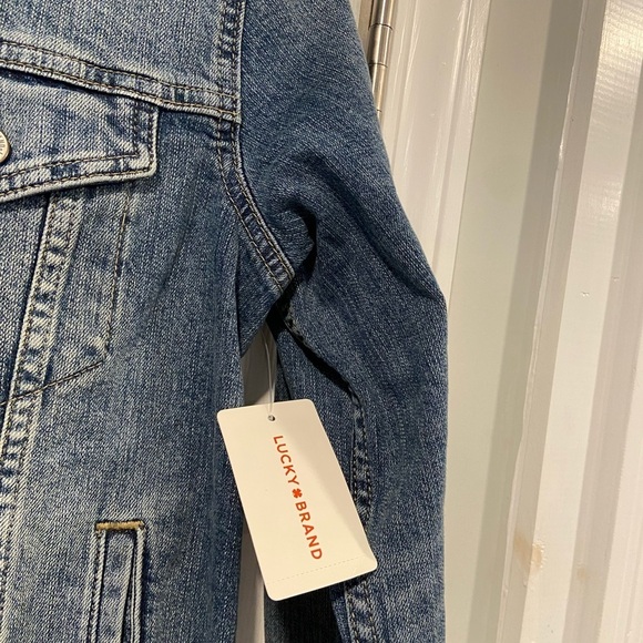 NWT Lucky Brand Size S Medium Wash Classic Denim Jean Jacket Bomber Button - Picture 6 of 13